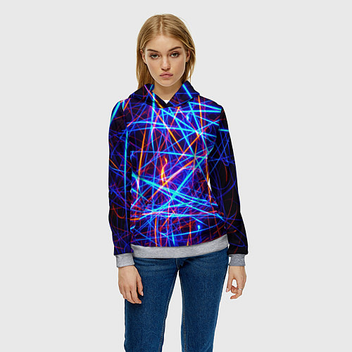 Женская толстовка Neon pattern Fashion 2055 / 3D-Меланж – фото 3