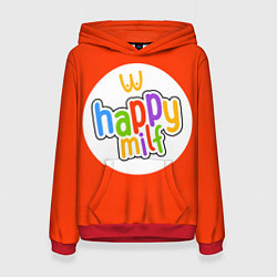 Толстовка-худи женская HAPPY MILF, цвет: 3D-красный