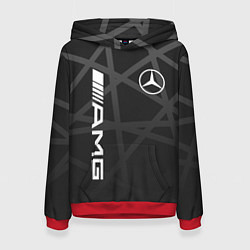 Толстовка-худи женская MERCEDES - BENZ МЕРСЕДЕС, цвет: 3D-красный