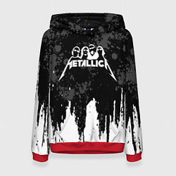 Толстовка-худи женская Metallica музыканты, цвет: 3D-красный