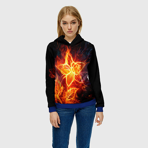 Женская толстовка Flower Neon Fashion 2035 Flame / 3D-Синий – фото 3