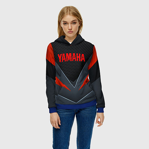 Женская толстовка YAMAHA ТЕХНОЛОГИЧЕСКАЯ БРОНЯ / 3D-Синий – фото 3