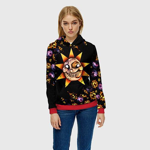 Женская толстовка Five Nights at Freddys: Security Breach Солнце пат / 3D-Красный – фото 3