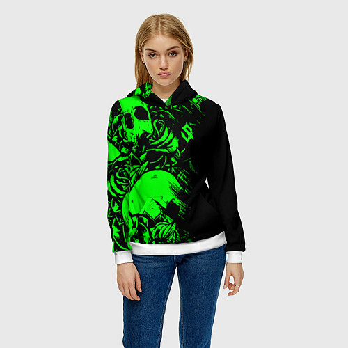 Женская толстовка Сабатон sabaton черепа / 3D-Белый – фото 3