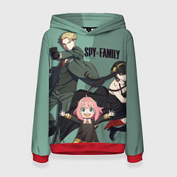 Толстовка-худи женская Семья Шпиона Family, цвет: 3D-красный