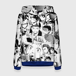 Толстовка-худи женская Durarara pattern, цвет: 3D-синий