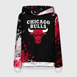 Толстовка-худи женская Чикаго Буллз Chicago Bulls Огонь, цвет: 3D-белый