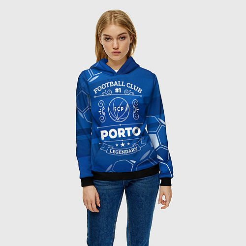 Женская толстовка Porto - Football Club Number 1 / 3D-Черный – фото 3