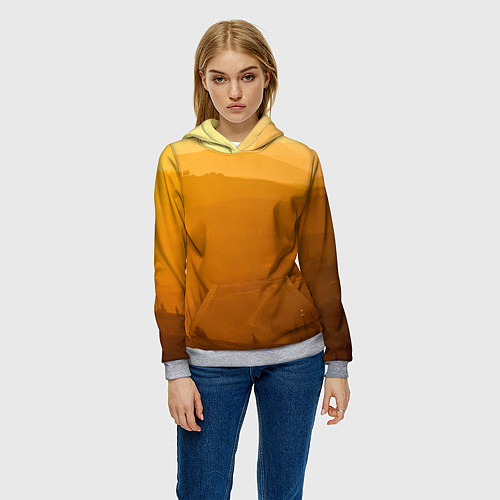 Женская толстовка Закат в пригороде / 3D-Меланж – фото 3