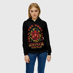 Толстовка-худи женская HFC STRANGER THINGS, цвет: 3D-черный — фото 2