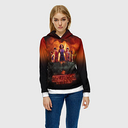 Толстовка-худи женская ОЧЕНЬ СТРАННЫЕ ДЕЛА STRANGER THINGS, цвет: 3D-белый — фото 2