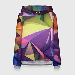 Толстовка-худи женская Geometric 3 D abstraction Геометрическая трехмерна, цвет: 3D-меланж