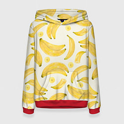 Толстовка-худи женская Банановый Рай Лета, цвет: 3D-красный