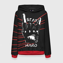 Толстовка-худи женская Stay hard, цвет: 3D-красный