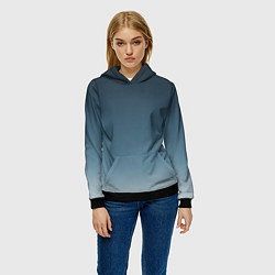 Толстовка-худи женская GRADIENT shades of blue, цвет: 3D-черный — фото 2