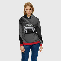 Толстовка-худи женская Lexus auto, цвет: 3D-красный — фото 2