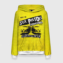 Толстовка-худи женская Sex Pistols experience LIVE, цвет: 3D-белый