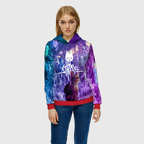 Женская толстовка Stray: Viloet Logo / 3D-Красный – фото 3