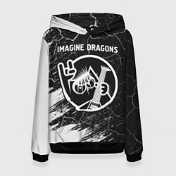 Толстовка-худи женская Imagine Dragons - КОТ - Краски, цвет: 3D-черный