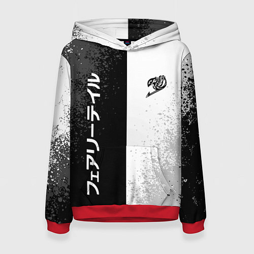 Женская толстовка FAIRY TAIL BLACK AND WHITE LOGO / 3D-Красный – фото 1