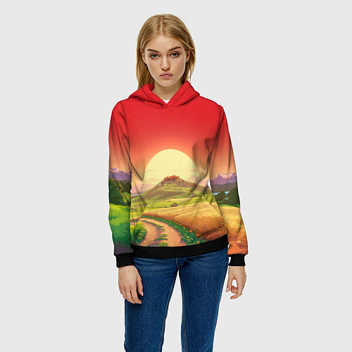 Женская толстовка Дорога к солнцу / 3D-Черный – фото 3