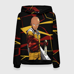 Толстовка-худи женская One Punch Man - Сайтама-аниме, цвет: 3D-черный