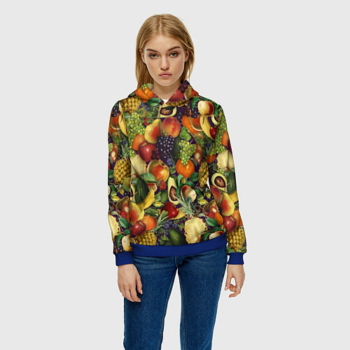 Женская толстовка Вкусные Летние Фрукты / 3D-Синий – фото 3