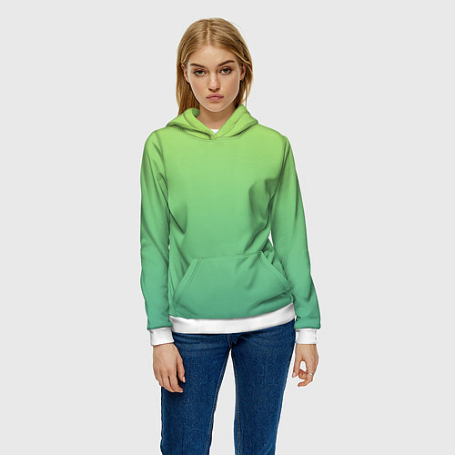 Женская толстовка Shades of Green GRADIENT / 3D-Белый – фото 3