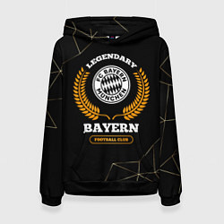 Толстовка-худи женская Лого Bayern и надпись Legendary Football Club на т, цвет: 3D-черный