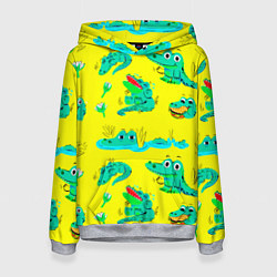 Толстовка-худи женская GREEN CROCODILES, цвет: 3D-меланж