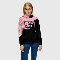 Толстовка-худи женская BLACKPINK BIG LOGO, цвет: 3D-черный — фото 2