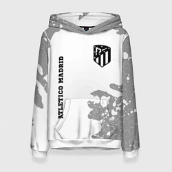 Толстовка-худи женская Atletico Madrid Sport на темном фоне, цвет: 3D-белый