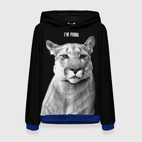 Женская толстовка Смотрящая пума / 3D-Синий – фото 1