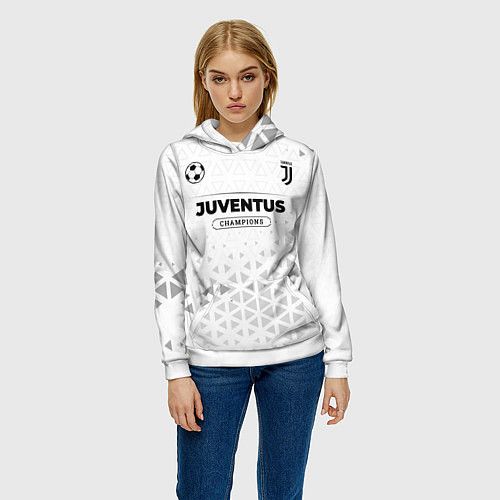 Женская толстовка Juventus Champions Униформа / 3D-Белый – фото 3