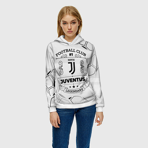 Женская толстовка Juventus Football Club Number 1 Legendary / 3D-Белый – фото 3