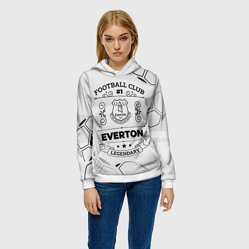 Женская толстовка Everton Football Club Number 1 Legendary / 3D-Белый – фото 3