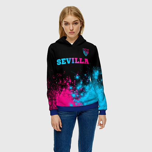 Женская толстовка Sevilla Neon Gradient / 3D-Синий – фото 3