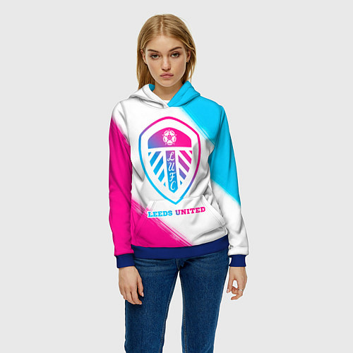 Женская толстовка Leeds United Neon Gradient / 3D-Синий – фото 3