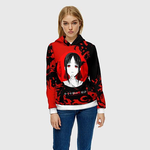 Женская толстовка Love is war Госпожа Кагуя Синомия / 3D-Белый – фото 3