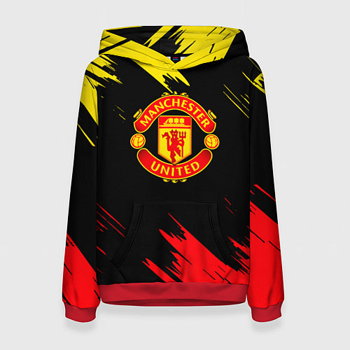 Женская толстовка Manchester united Texture / 3D-Красный – фото 1