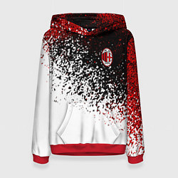 Толстовка-худи женская Ac milan краска, цвет: 3D-красный