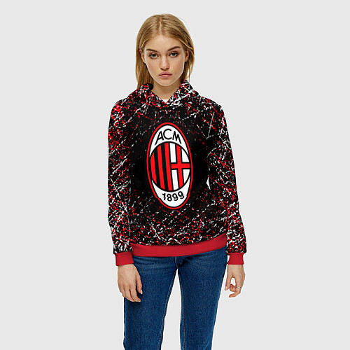 Женская толстовка Ac milan фк милан / 3D-Красный – фото 3