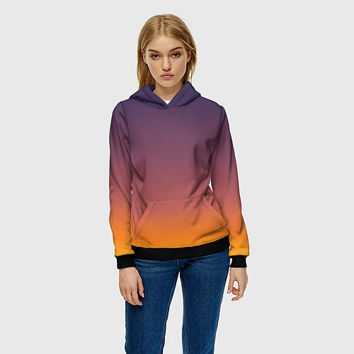 Женская толстовка Sunset Gradient / 3D-Черный – фото 3