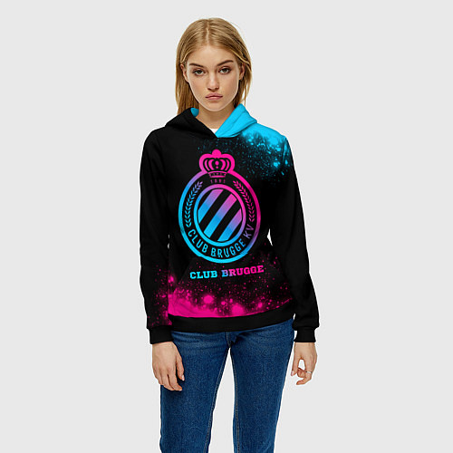 Женская толстовка Club Brugge Neon Gradient / 3D-Черный – фото 3