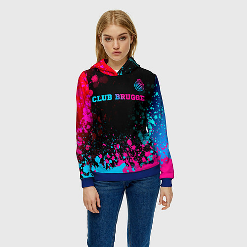 Женская толстовка Club Brugge Neon Gradient - FS / 3D-Синий – фото 3