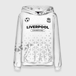 Толстовка-худи женская Liverpool Champions Униформа, цвет: 3D-белый
