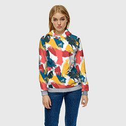 Толстовка-худи женская Мазки краской Паттерн, цвет: 3D-меланж — фото 2