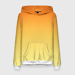 Толстовка-худи женская Оранжевый, желтый градиент, цвет: 3D-белый