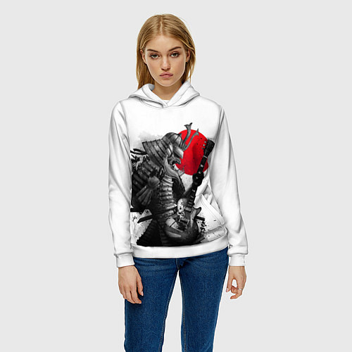 Женская толстовка Самурай гитарист / 3D-Белый – фото 3