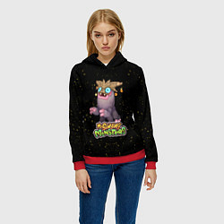 Толстовка-худи женская My singing Monsters - Чародейчик, цвет: 3D-красный — фото 2